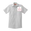 Short Sleeve Striped Industrial Work Shirt Thumbnail